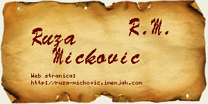 Ruža Micković vizit kartica